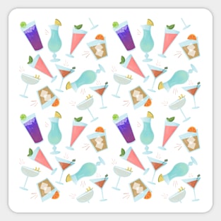 Tropical Cocktail Chalk Pattern Sticker